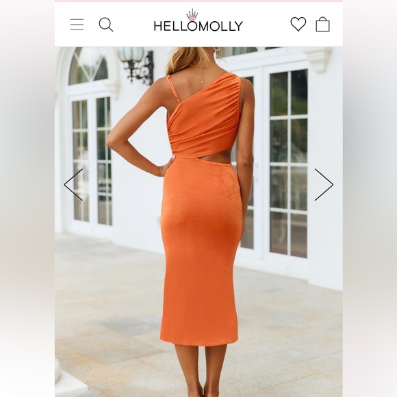 Hello Molly orange midi dress - Picture 2 of 5
